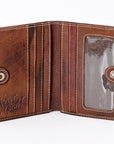 Never Mind Nmbgm128E Card-Holder Vintage Handmade Genuine Cowhide Leather Women Bag Western Handbag Purse