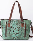 Handcrafted Crocodile Embossed Genuine Leather Women Western Tote Bag With Classic Style