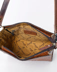 American Darling Crocodile Embossed Genuine Leather Women Bag Western Handbag Purse