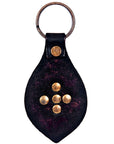 Hand Tooled Leather Key Chain Ring Handcraft Handmade Hilason