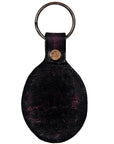 Hand Tooled Leather Key Chain Ring Handcraft Handmade Hilason