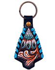 Hand Tooled Leather Key Chain Ring Handcraft Handmade Hilason
