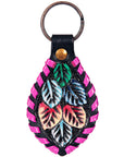 Hand Tooled Leather Key Chain Ring Handcraft Handmade Hilason