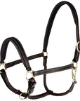 Horze Leather Largo Halter-Dark Brown-Extra Full