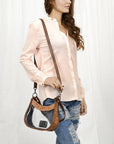 Clear Leather Hand Tooled Western Crossbody Bag