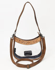 Clear Leather Hand Tooled Western Crossbody Bag