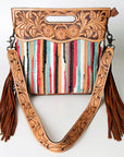 American Darling Clutch Hand Tooled Hair on Genuine Leather Western Women Bag Handbag Purse | Purses for Cute