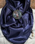 35X35" Solid Dark Blue Wild Rag / Scarf WRS9 - Western Concho Wild Rag Slides - Assorted