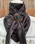 35X35" Solid Black Wild Rag / Scarf WRS4 - Western Concho Wild Rag Slides - Assorted