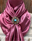35X35" Solid Rose Wild Rag / Scarf WRS6 - Western Concho Wild Rag Slides - Assorted