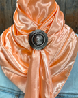 35X35" Solid Peach Wild Rag / Scarf WRS24 - Western Concho Wild Rag Slides - Assorted