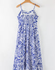 Floral Spaghetti Strap High-Waist Maxi Dress