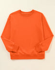 Solid Drop Shoulder Crewneck Pullover Sweatshirt