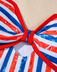 Americana Stripe Cutout Spaghetti Strap Swimsuit