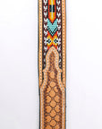 HILASON Hand-Tooled Leather Western Belt with Beaded Design
