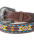 HILASON Western Genuine Leather Belt for Men Women Cowboy Cowgirl Handmade Unisex Full Grain Heavy Duty Tooled Beaded Belt