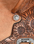 Flex Tree Western Horse Saddle In American Leather Barrel Trail Hilason