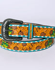 American Darling ADBLF208-L Beautifully Hand Tooled Genuine American Leather Belt Men and Women