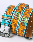 American Darling ADBLF208-L Beautifully Hand Tooled Genuine American Leather Belt Men and Women