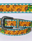 American Darling ADBLF208-L Beautifully Hand Tooled Genuine American Leather Belt Men and Women