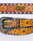 American Darling ADBLF211-L Beautifully Hand Tooled Genuine American Leather Belt Men and Women