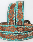 American Darling ADBLF212-L Beautifully Hand Tooled Genuine American Leather Belt Men and Women