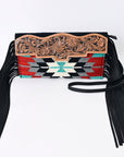 American Darling ADBG1128B Cross Body Hand Tooled Saddle Blanket Genuine Leather women bag western handbag purse