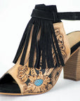 American Darling Adft101 Hand Tooled, Carved Genuine Leather Sandal Footwear Flip Flop | Tooled