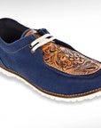 American Darling ADFT118 Hand tooled carved genuine leather trim lightweight shoe footwear slip on