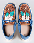 American Darling ADFT133BL3 Hand tooled carved genuine leather trim lightweight shoe footwear slip on