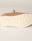 American Darling ADFT133BR2 Hand tooled carved genuine leather trim lightweight shoe footwear slip on