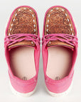 American Darling ADFT133FU4 Hand tooled carved genuine leather trim lightweight shoe footwear slip on