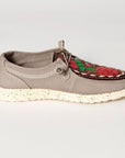 American Darling ADFT133GR12 Hand tooled carved genuine leather trim lightweight shoe footwear slip on