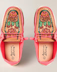 American Darling ADFT133NEPK10 Hand tooled carved genuine leather trim lightweight shoe footwear slip on
