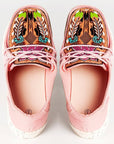 American Darling ADFT133PK2 Hand tooled carved genuine leather trim lightweight shoe footwear slip on