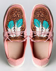 American Darling ADFT133PK3 Hand tooled carved genuine leather trim lightweight shoe footwear slip on