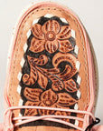 American Darling ADFT133PK13 Hand tooled carved genuine leather trim lightweight shoe footwear slip on