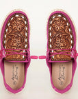 American Darling ADFT133PU4 Hand tooled carved genuine leather trim lightweight shoe footwear slip on