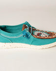 American Darling ADFT133TR1 Hand tooled carved genuine leather trim lightweight shoe footwear slip on