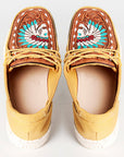 American Darling ADFT133YL1 Hand tooled carved genuine leather trim lightweight shoe footwear slip on