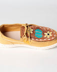American Darling Floral Hand Curved Genuine leather shoe footwear slip on