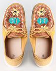 American Darling Floral Hand Curved Genuine leather shoe footwear slip on