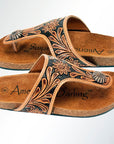 American Darling Hand Tooled, Carved Genuine Leather Sandal Footwear Flip Flop | Tooled