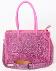 American Darling Tote Hand Tooled Genuine Leather Western Women Bag Handbag Purse | Pink | Western Tote Bag | Travel Tote Bags