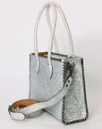 American Darling Tote Hand Tooled Genuine Leather Western Women Bag Handbag Purse | White | Western Tote Bag | Travel Tote Bags