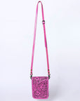 American Darling Cell Phone Holder Hand Tooled Genuine Leather women bag western handbag purse