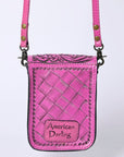 American Darling Cell Phone Holder Hand Tooled Genuine Leather women bag western handbag purse