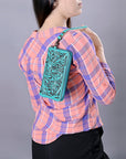 American Darling Clutch Hand Tooled Genuine Leather women bag western handbag purse