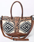 American Darling ADBG1084A Tote Hand Tooled Saddle Blanket Genuine Leather women bag western handbag purse