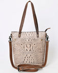 American Darling Tote Crocodile Embossed Genuine Leather Women Bag Western Handbag Purse